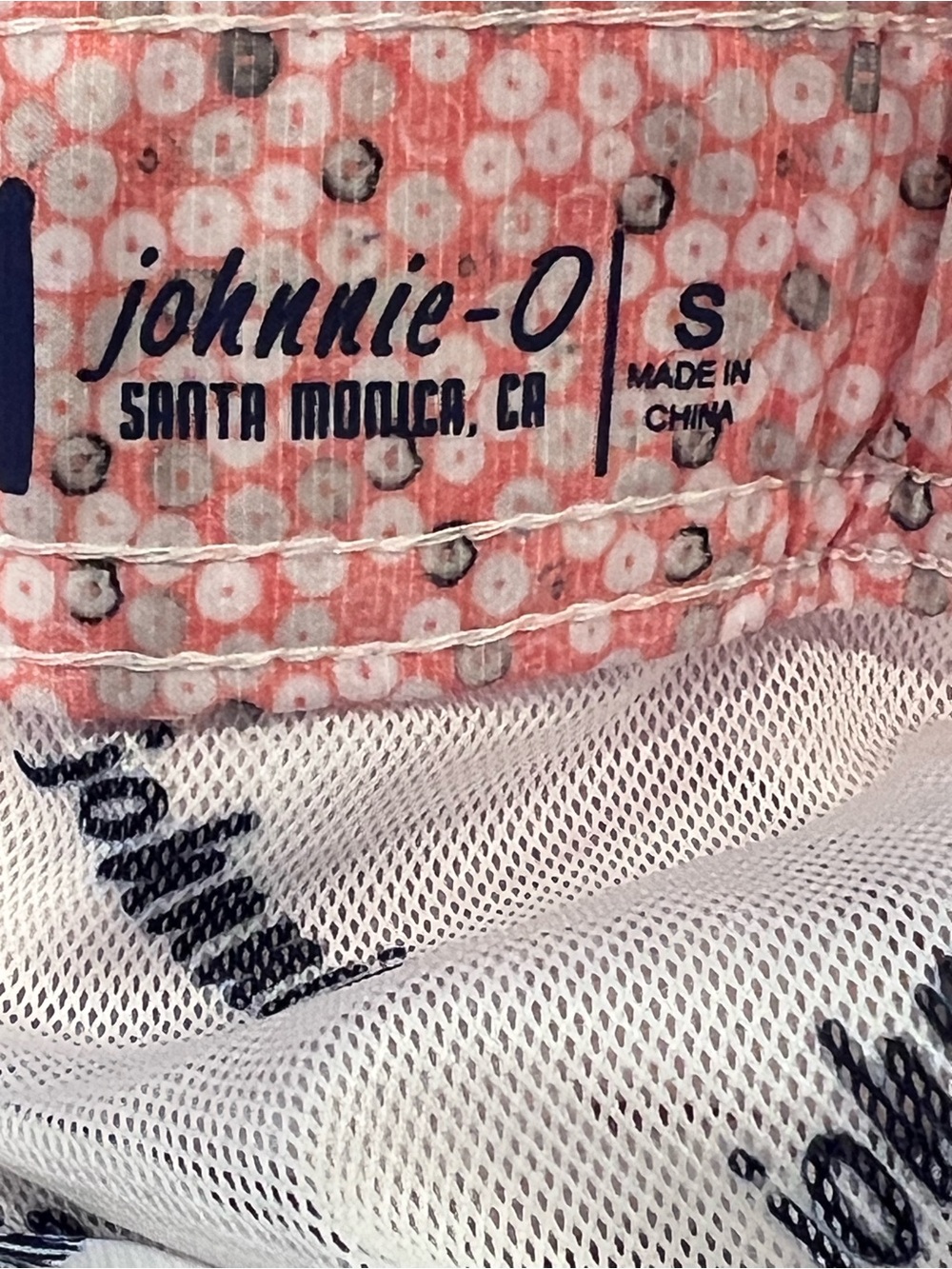 Men’s Johnnie-O Light Pink and Gray Jaco Swim Trunks Size Small “Tango” Print - Picture 6 of 16